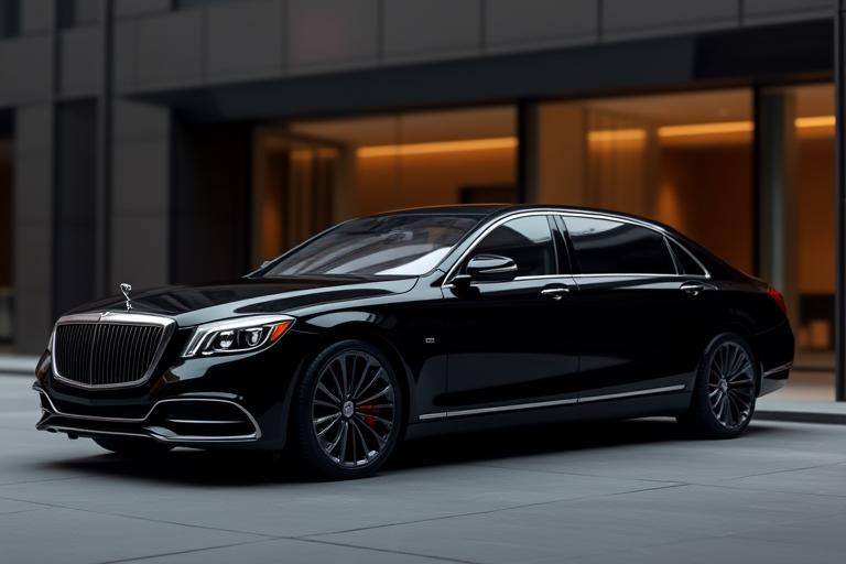 A luxurious Boston Carriage executive sedan parked elegantly.
