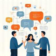 Illustration of people sharing information